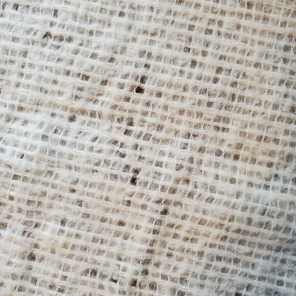 Vintage Acrylic Blanket Twin 66"x 86" Waffle Weave Ivory Satin Trim Reversible - Picture 4 of 8